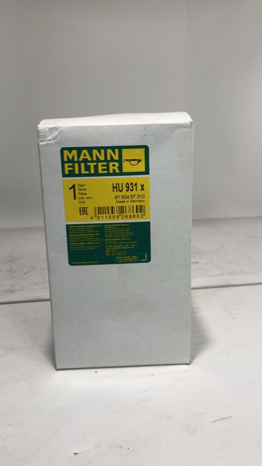 Купить запчасть MANN-FILTER - HU931X 