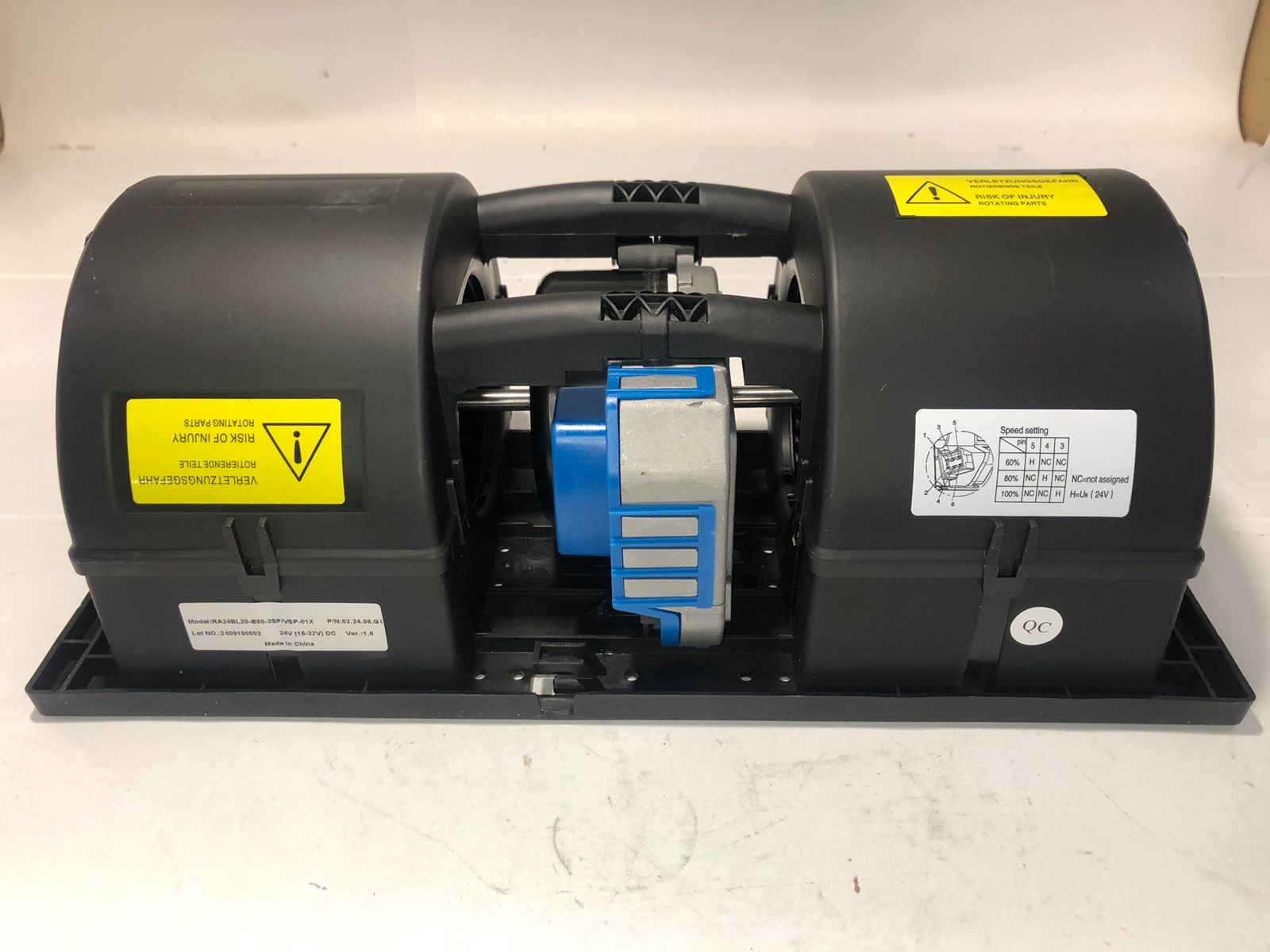 Центробежный вентилятор с бесщеточным двигателем 380mm length brushless blower 24V 1050 м3/ч WEI LI RA24BL20-B80-3SP/VSP-01X